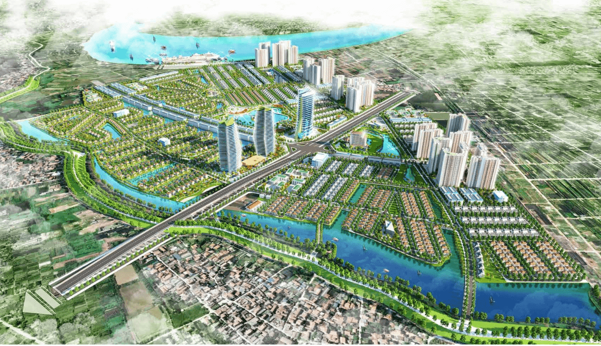 Không gian sống tại Alluvia được bao bọc bởi cảnh quan cây xanh mặt nước và sông Hồng