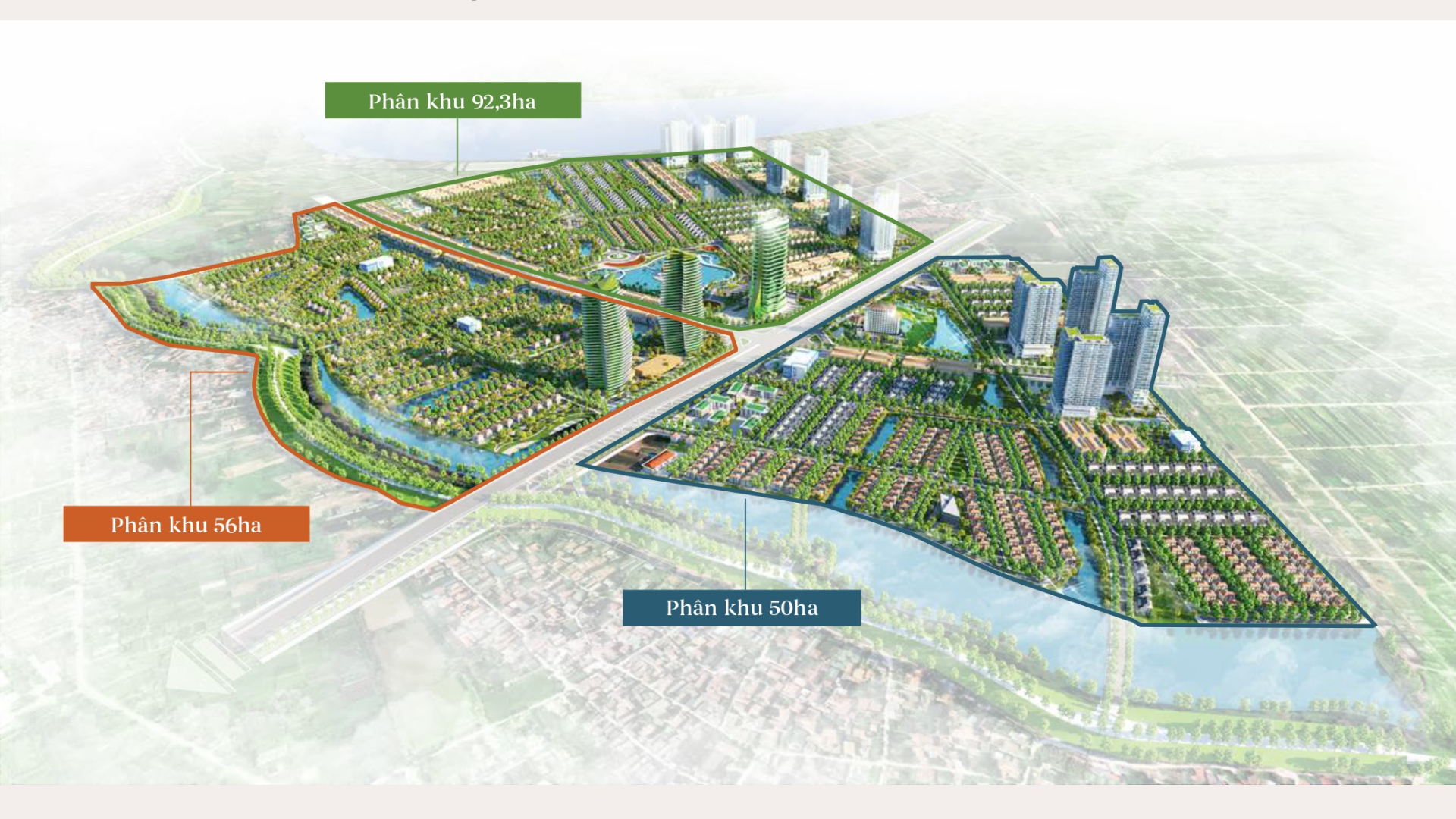 Quy hoạch 3 phân khu tại Alluvia City