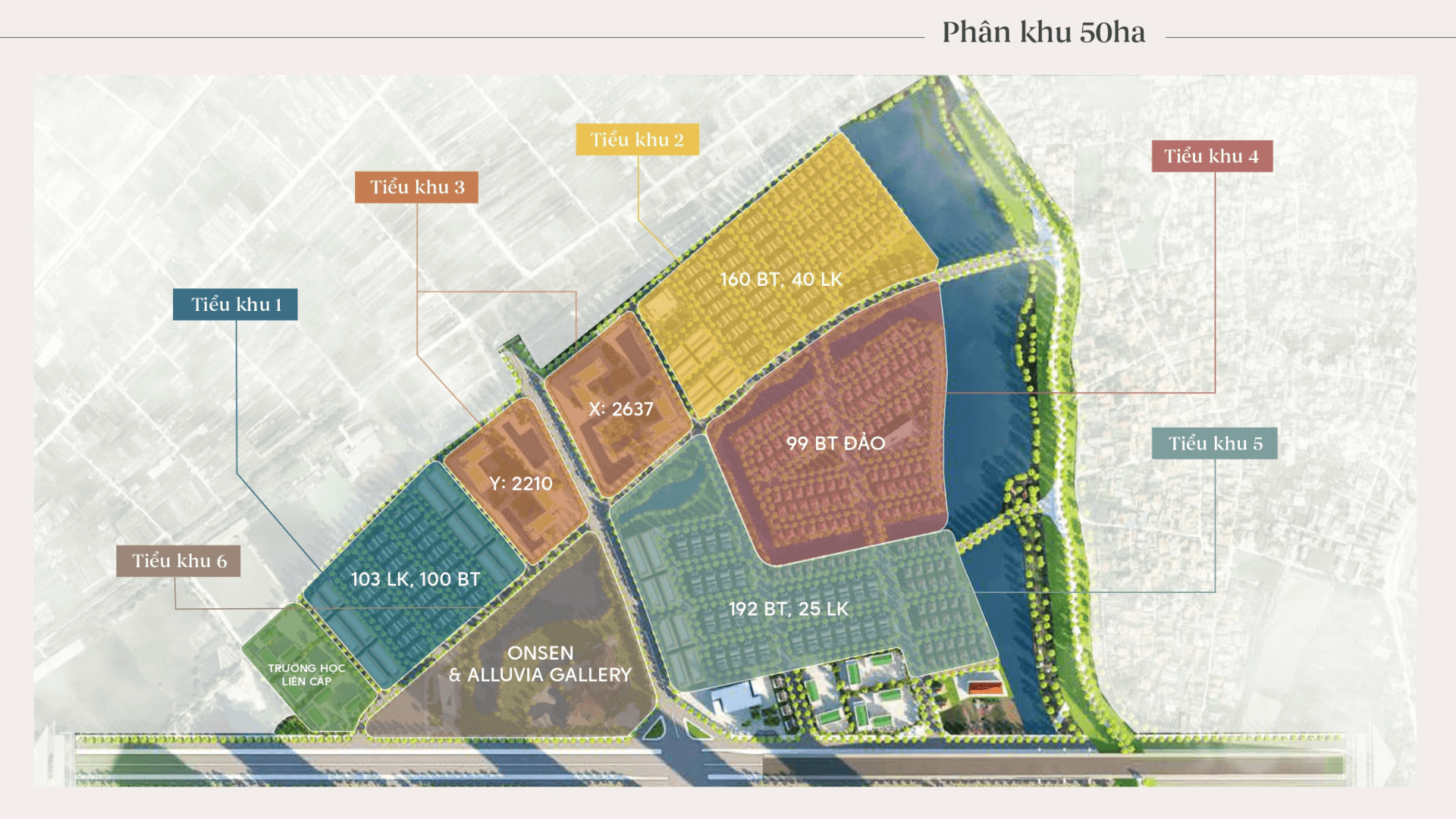 Giai đoạn 1 Alluvia City được quy hoạch thành 6 tiểu khu