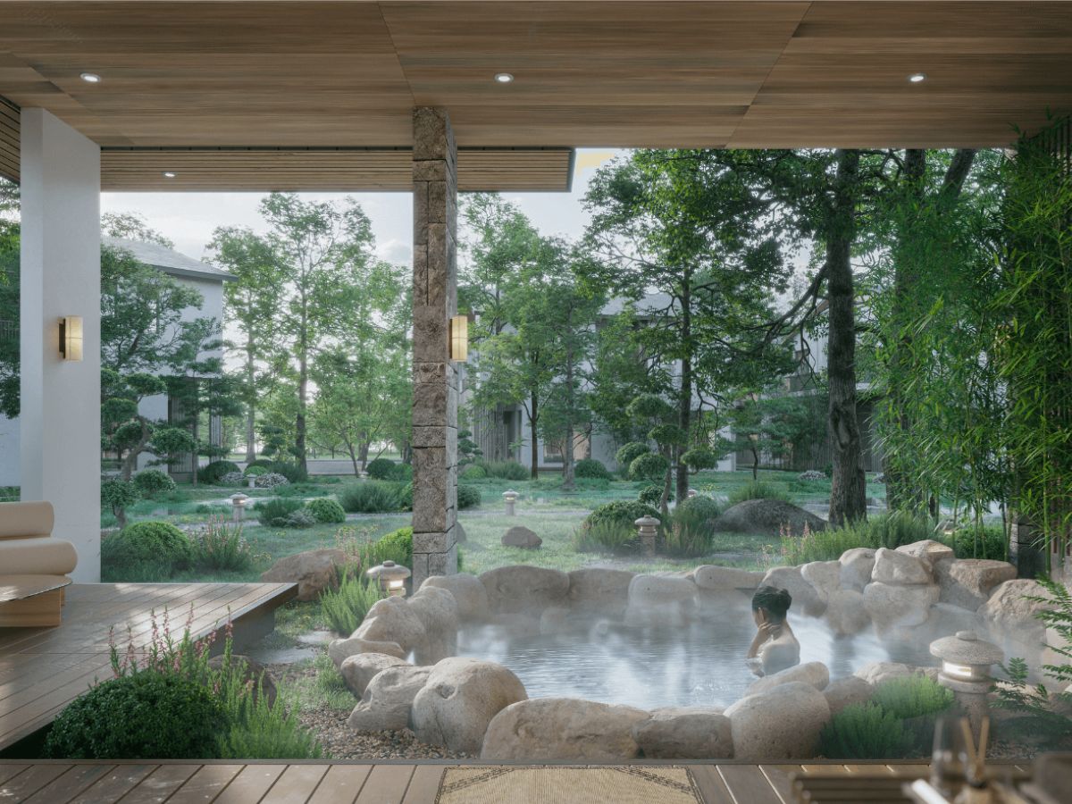 Tại 99 căn biệt thự đảo Alluvia City giai đoạn 1 sẽ được dẫn mạch khoáng nóng tự nhiên vào từng căn nhà