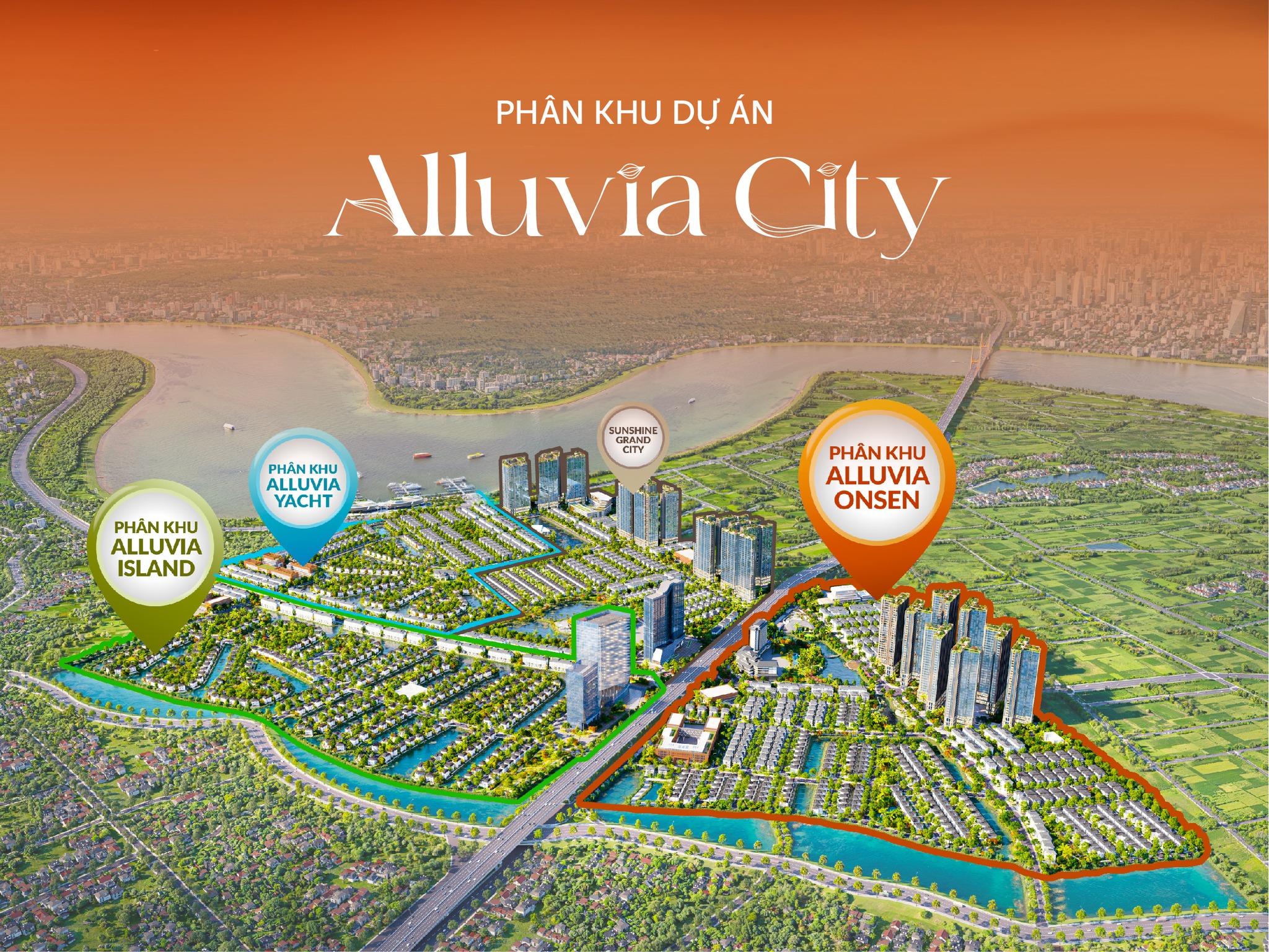 Quy hoạch 4 phân khu tại Alluvia City