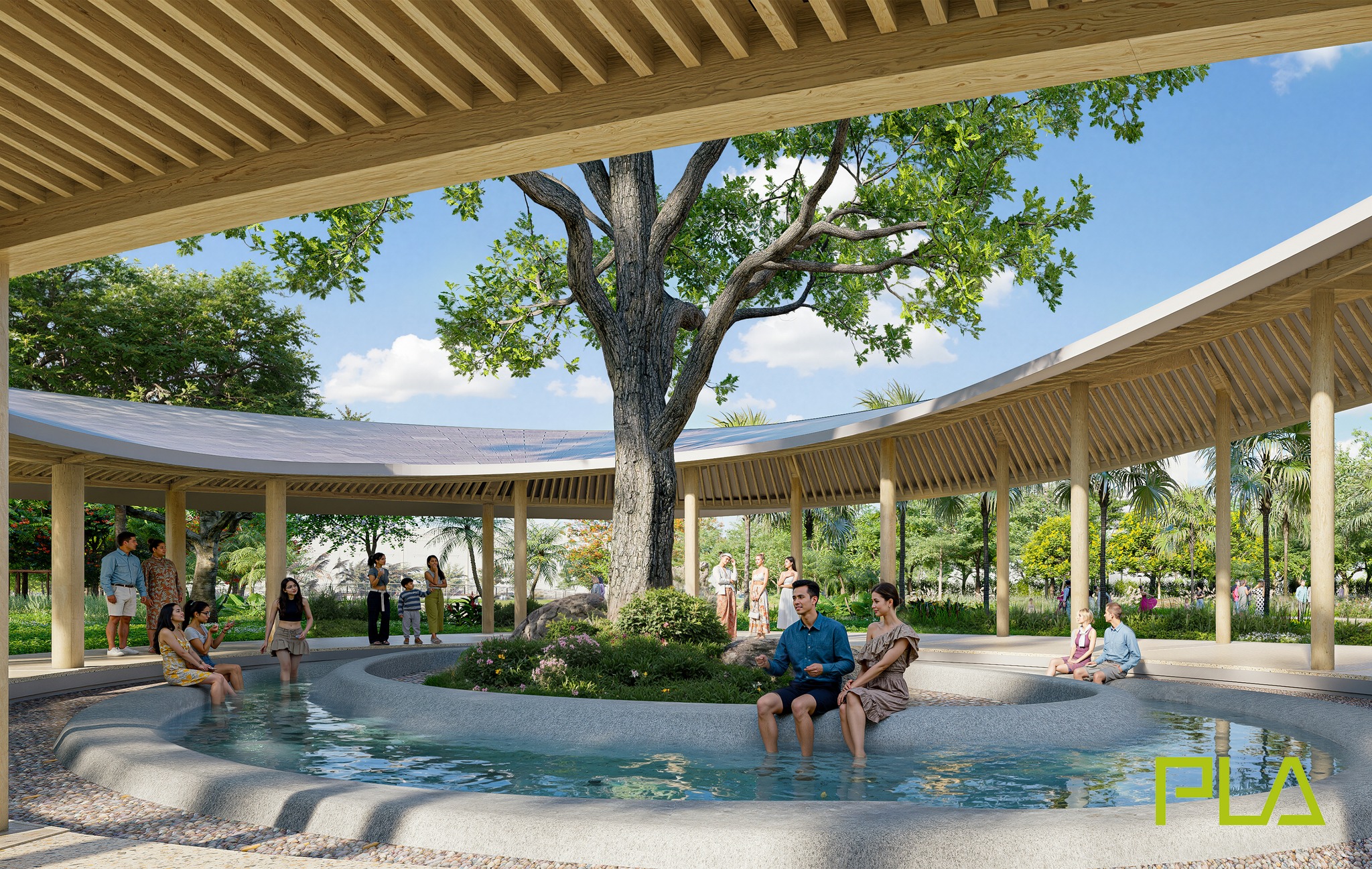 Tại Alluvia City, cư dân được trải nghiệm khoáng nóng mỗi ngày